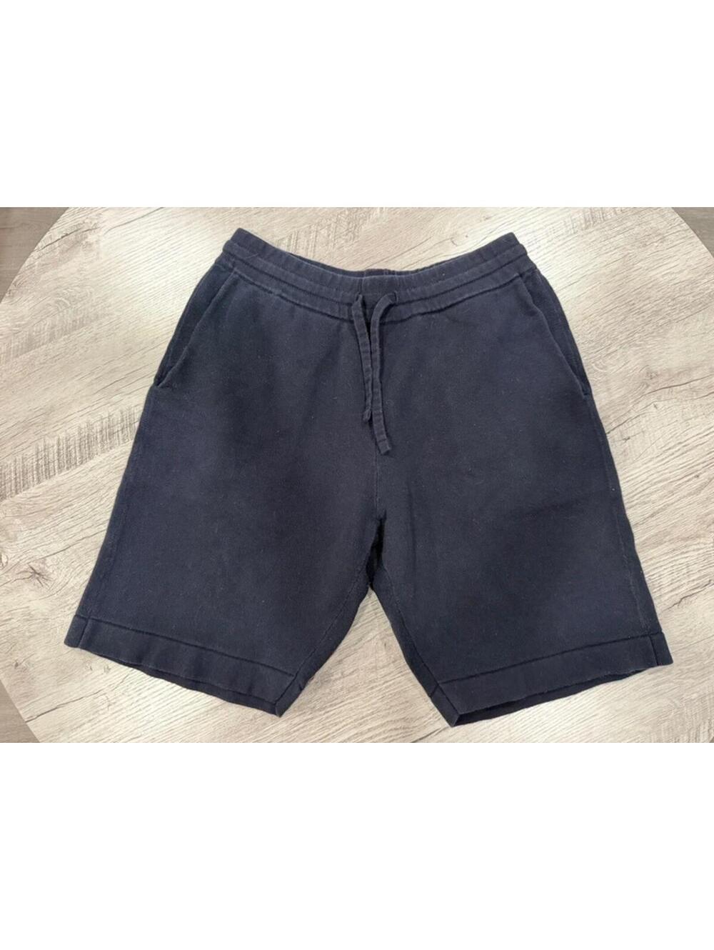 Zara Blue Sweat Shorts Minimal Lounge Drawstring Casual Basic